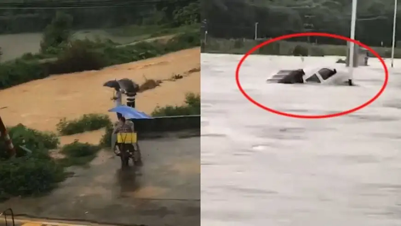 广东暴雨夫妻连人带车被冲走,具体是什么情况?